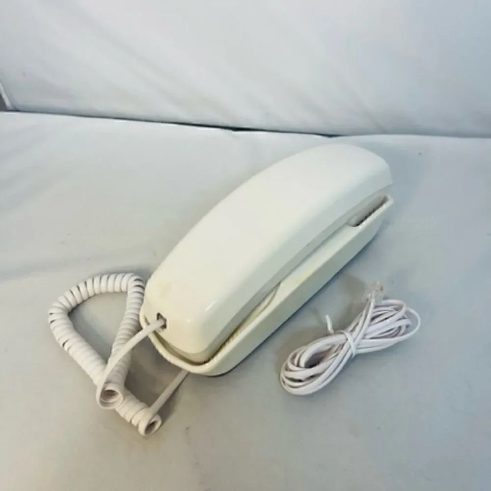 Vintage Bell South BIG Push Button Phone Wall Mount Desk Top #449 White Good con